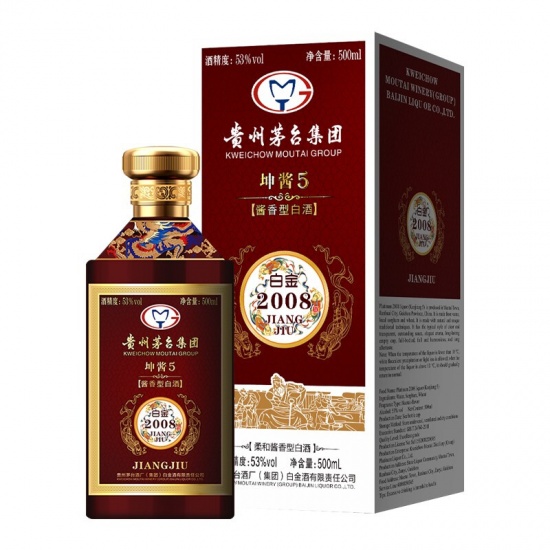 贵州茅台酒厂(集团)白金酒有限责任公司坤酱5系列酱香型白酒500ml