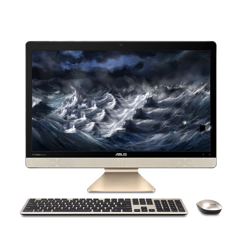 华硕/asus v221四核21.5英寸ips高清大容量1000g办公游戏一体机 黑色