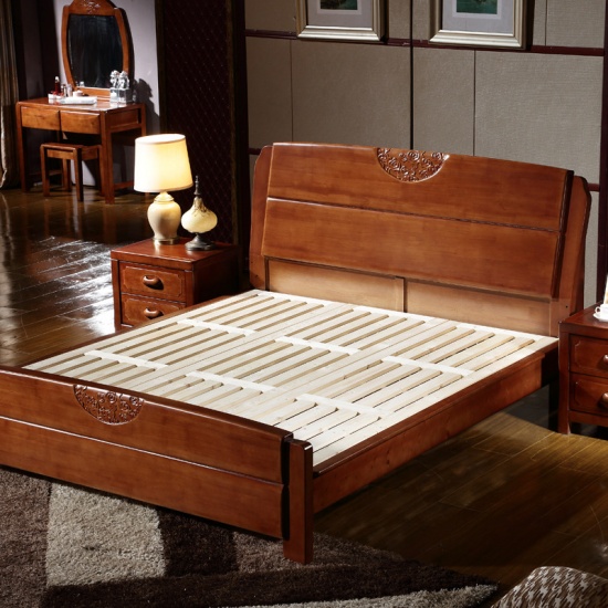 实木打造优雅大气艾柏雅居祥云胡桃木中式卧房优品组15